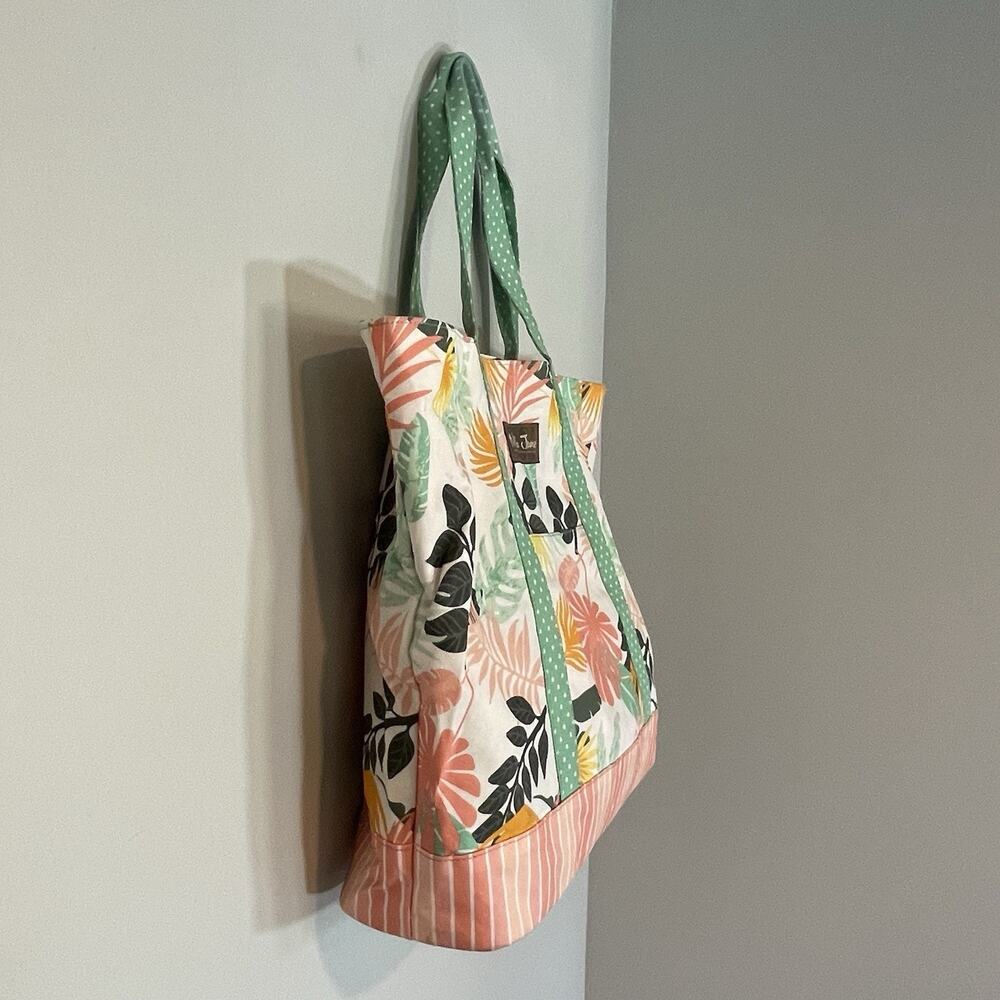 Matilda Jane Tote Green‎ Dream Chasers Golden Island Bag Beachy Tropical Coated - Picture 5 of 8